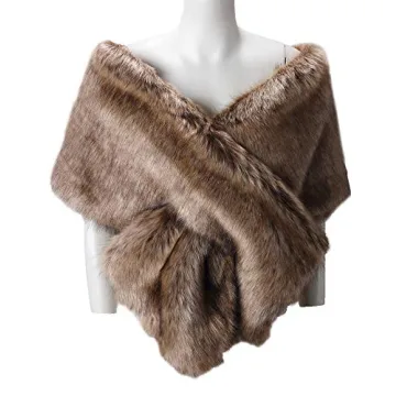 Caracilia Stylish Faux Fur Shawl for Winter Comfort