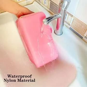 Stylish Nylon Makeup Bag with Chenille Letter Patches