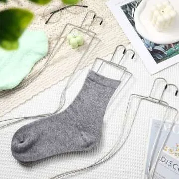 Newtay 3 Pairs of Small, Medium, Large Sock Blockers Stainless Steel Blockers Drying Hanger for Knitting & Crochet, Shaping, Drying, Displaying Knitted Socks