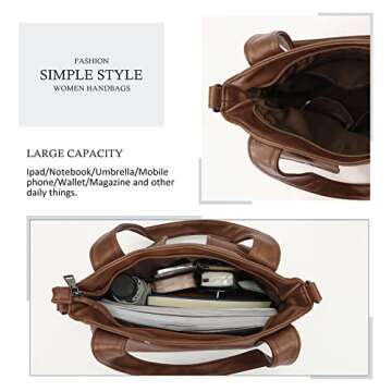 KL928 Purses for Women Soft PU Leather Handbags Large Capacity Shoulder Bags Multi-Pockets Fashion Crossbody Purse