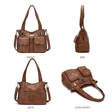 KL928 Purses for Women Soft PU Leather Handbags Large Capacity Shoulder Bags Multi-Pockets Fashion Crossbody Purse