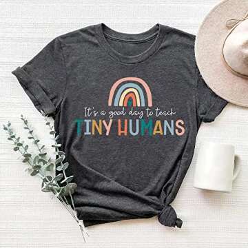 Teacher Shirts Gifts Funny Women’s Teacher Life T Shirt Graphic Tees Cute Casual Soft Cotton Shirts Tops