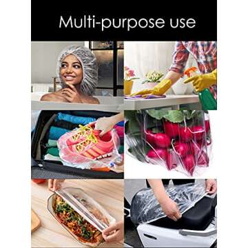 10Pcs Disposable Large Shower Cap for Long Braids Women XL Oversized Disposable Plastic Shower Cap for Long Dreadlocks Processing Cap for Locs Big Plastic Shower Cap for Black Women Hair Treatment