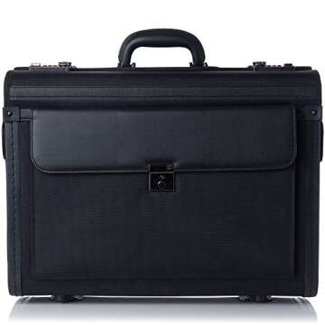 Alpine Swiss Rolling 17" Laptop Briefcase on Wheels Attache Lawyers Case Legal Size Black