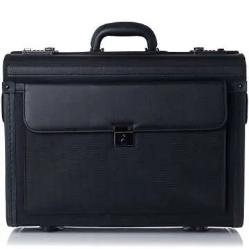Alpine Swiss Rolling 17" Laptop Briefcase on Wheels Attache Lawyers Case Legal Size Black