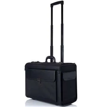 Alpine Swiss Rolling 17" Laptop Briefcase on Wheels Attache Lawyers Case Legal Size Black
