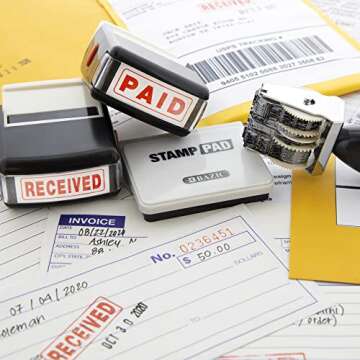 BAZIC Date Stamp & Ink Pad for Office Use