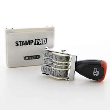 BAZIC Date Stamp & Ink Pad for Office Use