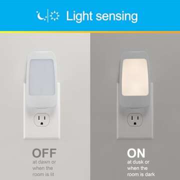 GE 4-in-1 LED Power Failure Night Light, Dusk-to-Dawn Sensor, Foldable Plug, Portable, Flashlight, I...