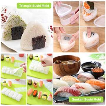 29 PCS Sushi Making Kit,DIY All In One Sushi Bazooka Maker with Bamboo Sushi Mat,Bamboo Chopsticks,Spreader, Sushi Knife,Cotton Bag,Sauce Dishes,Perfect for Beginners and Professionals