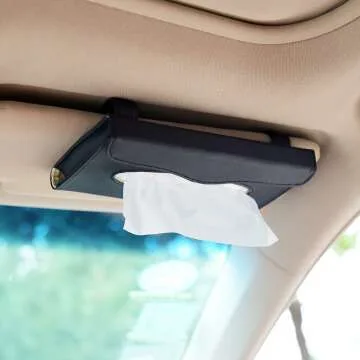 PU Leather Car Tissue Holder - Visor Napkin Case