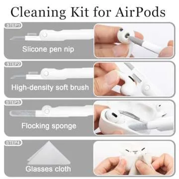 Laptop Keyboard Earbud Screen Cleaner Sprayer Kit for Airpods Pro MacBook iPad iPhone iPod, walrfid Electronics Airpod Cleaning Pen Brush Tool for PC Monitor TV Phone Computer Headphone - White