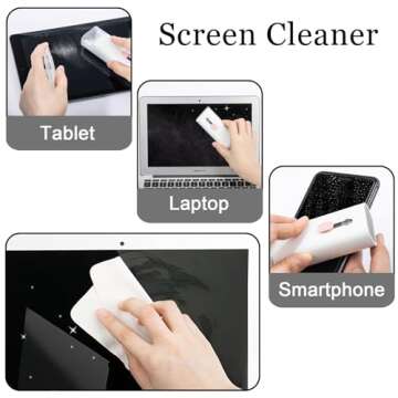 Laptop Keyboard Earbud Screen Cleaner Sprayer Kit for Airpods Pro MacBook iPad iPhone iPod, walrfid Electronics Airpod Cleaning Pen Brush Tool for PC Monitor TV Phone Computer Headphone - White