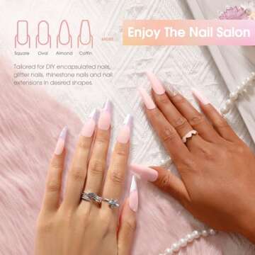 ROSALIND Pink Poly Nail Gel, 2 oz Soft Pink Poly Extension Gel for Nail Natural Builder Nail Gel Pink Color, Light Pink Poly Extension Nail Decoration Long-Lasting Poly Nail Enhancement Gel