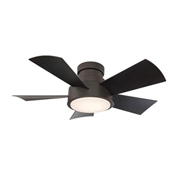 Vox Smart Indoor and Outdoor 5-Blade Flush Mount Ceiling Fan 38in Bronze with 3000K LED Light Kit an...
