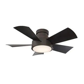Vox Smart Indoor and Outdoor 5-Blade Flush Mount Ceiling Fan 38in Bronze with 3000K LED Light Kit an...