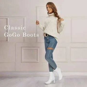 Chic OHXZTX Women's Square Toe Ankle Boots in White Patent