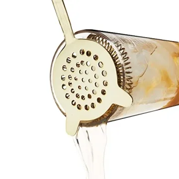 Twine Gold Barware Set - Elegant Cocktail Tools with Marble Stand