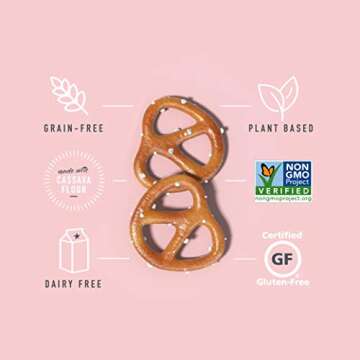 FitJoy Gluten Free Pretzels, Sea Salt Twists, Grain Free, 5 Ounce Bags, 4 Pack