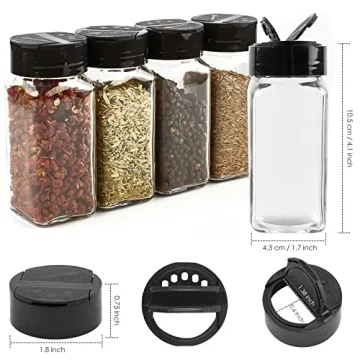 TUZAZO 24 Glass Spice Jars with Labels and Funnel