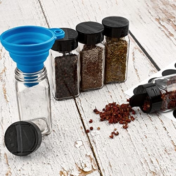 TUZAZO 24 Glass Spice Jars with Labels and Funnel
