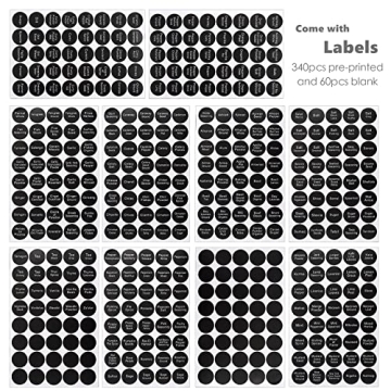 TUZAZO 24 Glass Spice Jars with Labels and Funnel