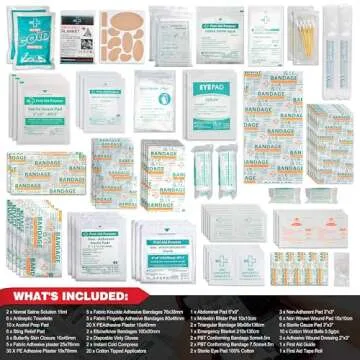 General Medi 160 Piece First Aid Kit Bag Refill Kit - Includes Instant Cold Pack, Bandages,Emergency Blanket, Moleskin Pad, Gauze - Extra Replacement Medical Supplies for First Aid