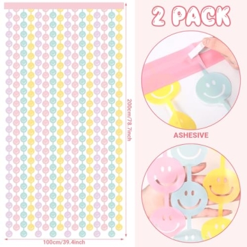 Tellingyou 2 Set Smile Face Foil Curtain for Parties