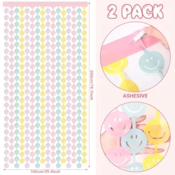 Tellingyou 2 Set Smile Face Foil Curtain for Parties