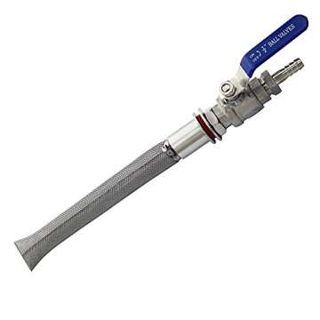 Weldless Boil Kettle Ball Valve Bazooka Kit 12" Kettle Screen, 2 Piece Ball Valve, 1/2" Hose Barb, Homebrew Hardware