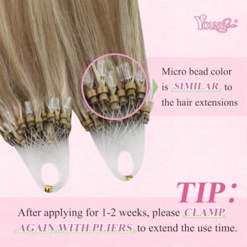 YoungSee Blonde Micro Beads Hair Extensions 16 Inch