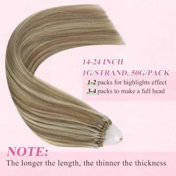 YoungSee Blonde Micro Beads Hair Extensions 16 Inch