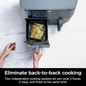 Ninja Air Fryer 10-in-1 | Smart Thermometer, 10 QT, Dual Zones