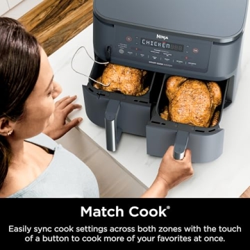 Ninja Air Fryer 10-in-1 | Smart Thermometer, 10 QT, Dual Zones