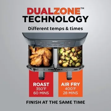 Ninja Air Fryer 10-in-1 | Smart Thermometer, 10 QT, Dual Zones