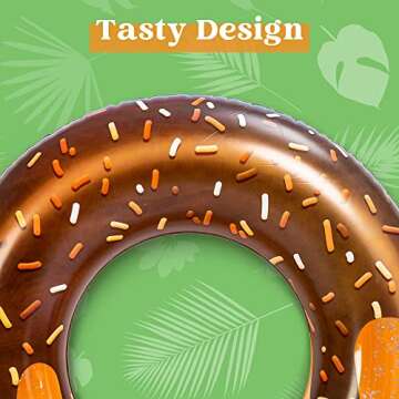 JOYIN Donut Pool Float with Glitters 32.5” (3 Pack), Funny Tube Toys for Swimming Pool Party and Donut Party Supplies