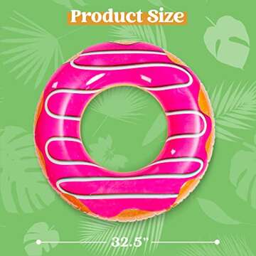 JOYIN Donut Pool Float with Glitters 32.5” (3 Pack), Funny Tube Toys for Swimming Pool Party and Donut Party Supplies