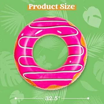 JOYIN Donut Pool Float with Glitters 32.5” (3 Pack), Funny Tube Toys for Swimming Pool Party and Donut Party Supplies