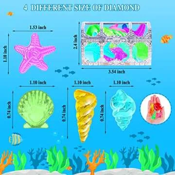 MGparty 24pcs Diving Gem Pool Toys Colorful Diamonds Set with Treasures Pirate Box Summer Toy Underwater Swimming Toys for Boys and Girls Pool Games Water Toys