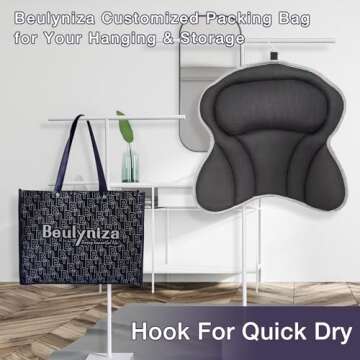 Bath Pillow - Ergonomic Bath Pillows for Tub Neck and Back Support, Bathtub Pillow with Powerful Suction Cups, Quick Dry & Ultra Soft 4D Mesh Tub Pillow for Bath, Bath Cushion