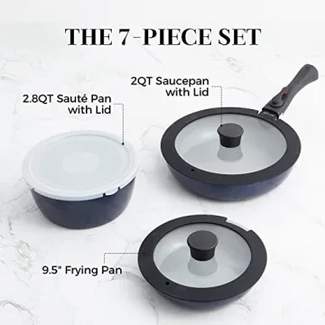 ROCKURWOK Non-Stick Cookware Set with Removable Handle