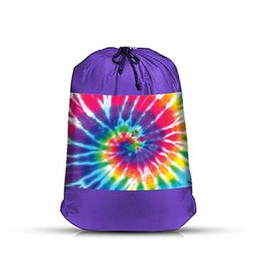 Versatile Rainbow Tie Dye Mesh Laundry Bag for All Needs