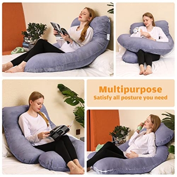 58 Inch U-Shaped Full Body Maternity Pillow for Pregnant Women
