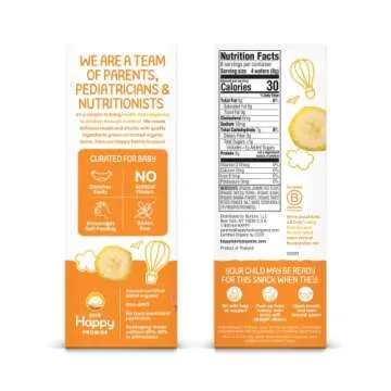 Happy Baby Organics Baby Snacks, Gentle Teething Wafers, Gluten Free & Vegan, Sweet Potato & Banana, 12 Count (Pack of 6)