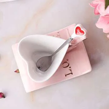 Charming Heart-Shaped Ceramic Coffee Mug Set for Lovers