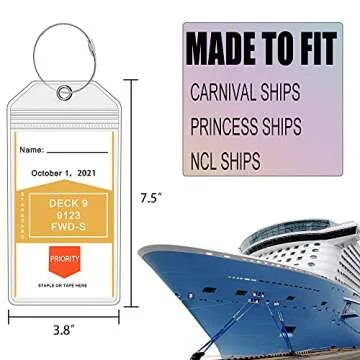 Cruise Luggage Tag Holders for Carnival, Princess & NCL Cruises 8 Packs, Fits All Carnival, Princess...