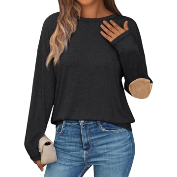 AUTOMET Womens Long Sleeve Casual Crewneck Tops - Comfy Fall Fashion