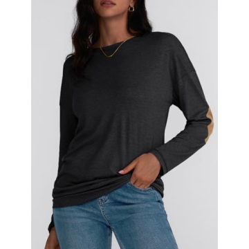 AUTOMET Womens Long Sleeve Crewneck Tops for Fall
