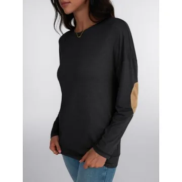 AUTOMET Womens Long Sleeve Crewneck Tops for Fall
