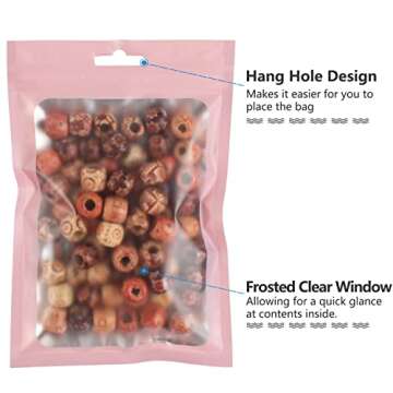 Resealable Mylar Bags with Zipper and Window - 100 Pcs
